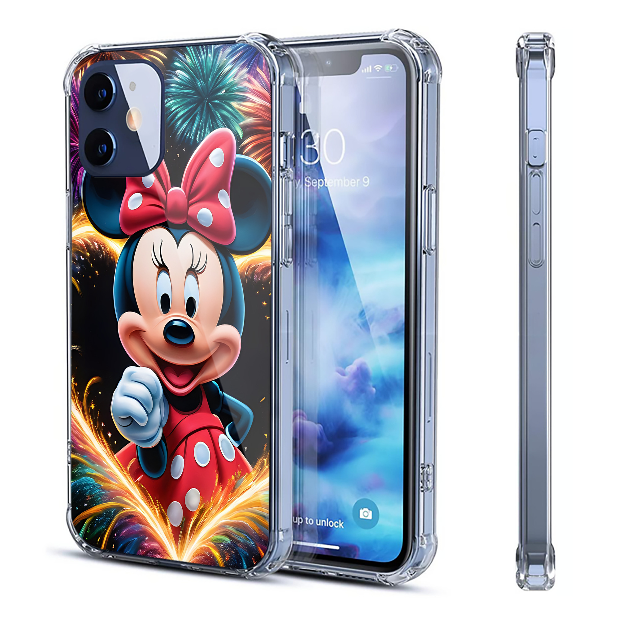 （画像用） ミッキーマウス Mickey Mouse 【iPhone 12シリーズ対応】透明スマホケース（クリアソフトケース）
